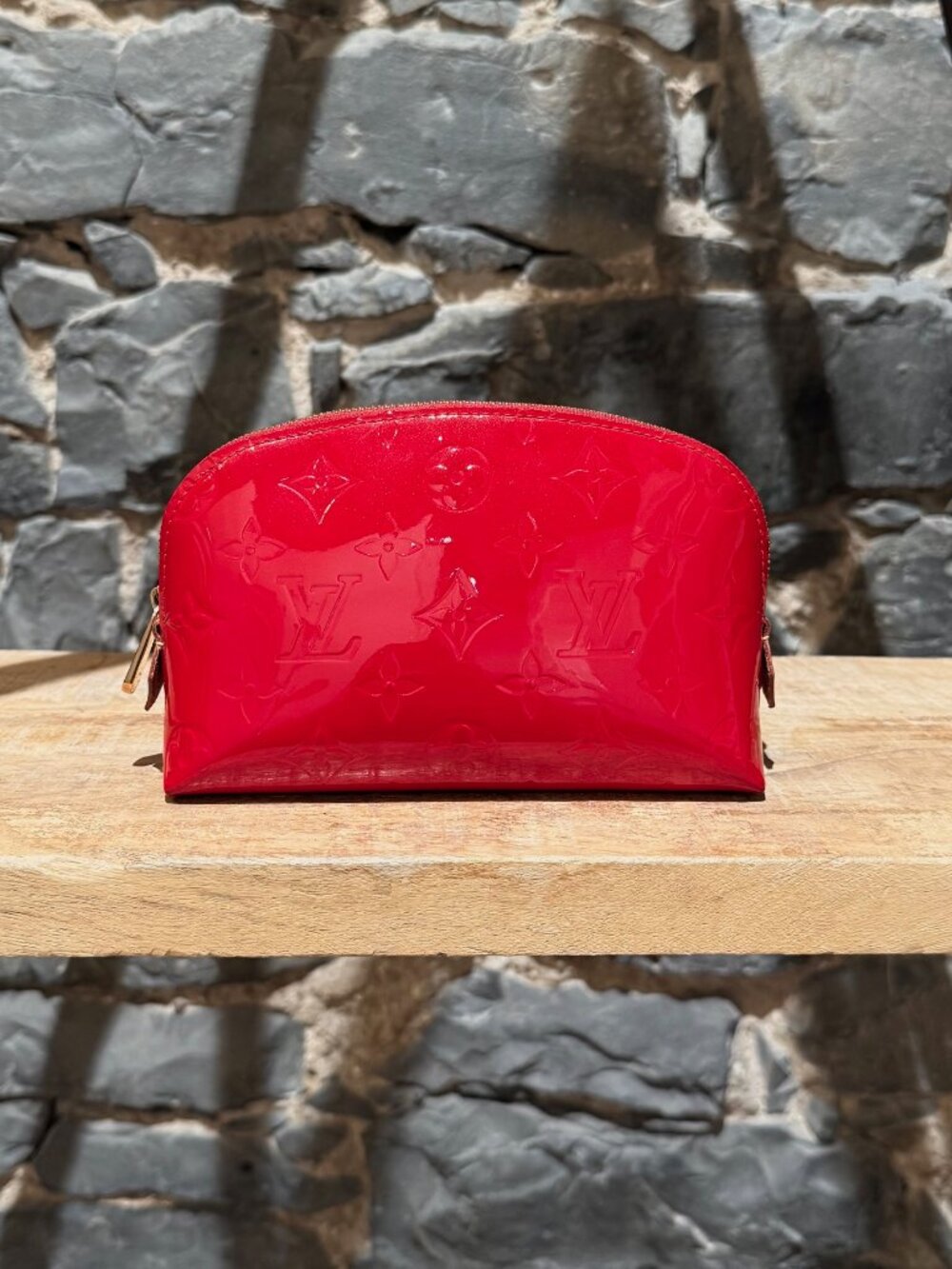 Louis Vuitton Red Vernis Cosmetic Pouch